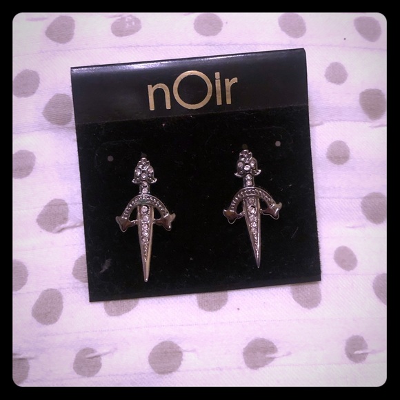 nOir Jewelry Jewelry - NWT Noir Dagger Sword stud earrings